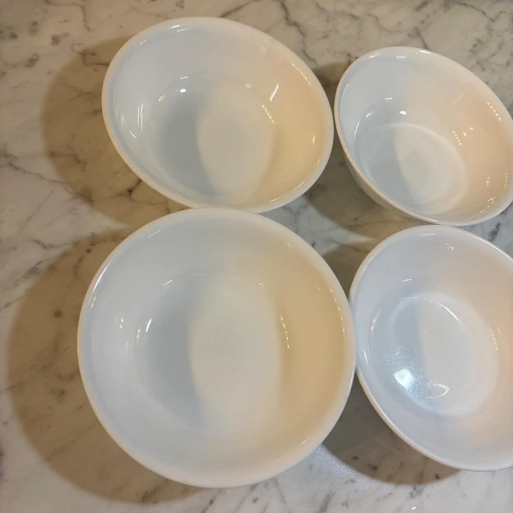 Corelle Livingware Winter Frost White 18oz Cereal Bowls Set of 4 Vitrelle Glass